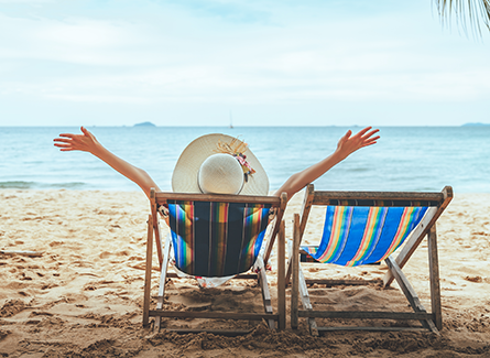 Stock photo of woman on beach 