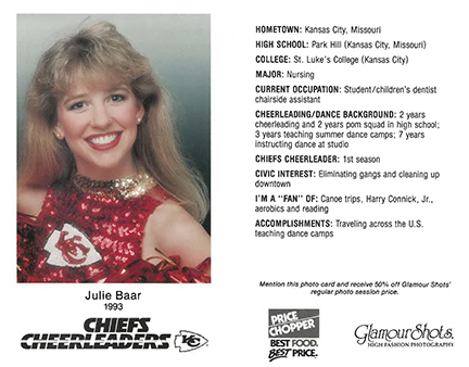 Julie Dehner, former Chiefs Cheerleader