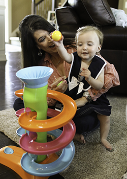 Gracelyn playing with mom