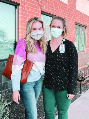 Alexandria (left) with Stephanie, her speech-language pathologist