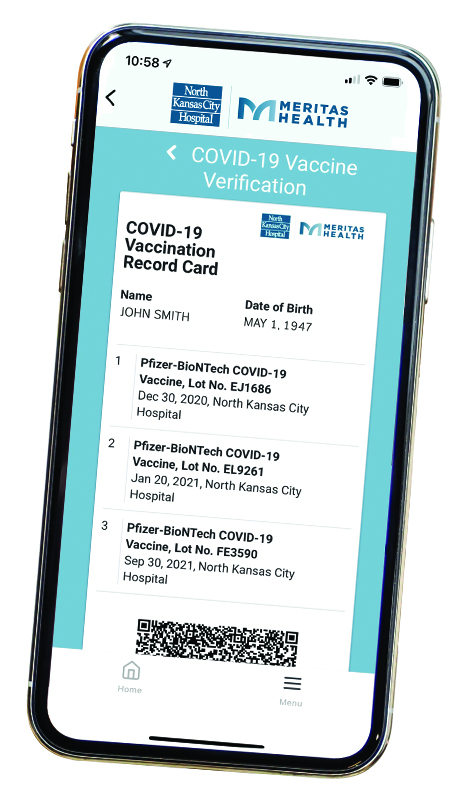 mobile phone screen with COVID-19 vaccine information