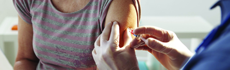 woman getting a flu shot