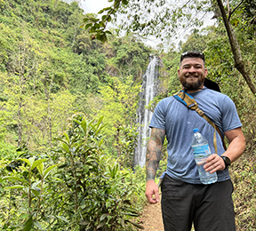 Brent by waterfall