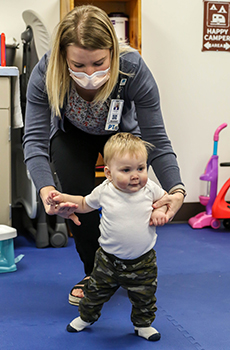 Child in pediatric rehabilitation