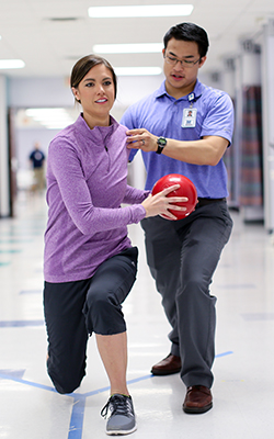 Woman doing physical therapy