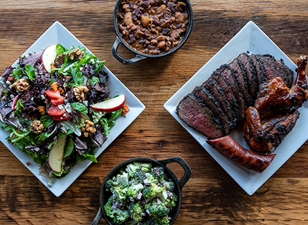 BBQ dinner and salad